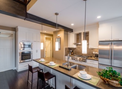 Modern kitchen with island seating